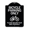 Signmission Bicycle Parking Please Secure Your Bike Properly Heavy-Gauge Aluminum Sign, 24" x 18", BW-1824-24319 A-DES-BW-1824-24319 - alternate 1